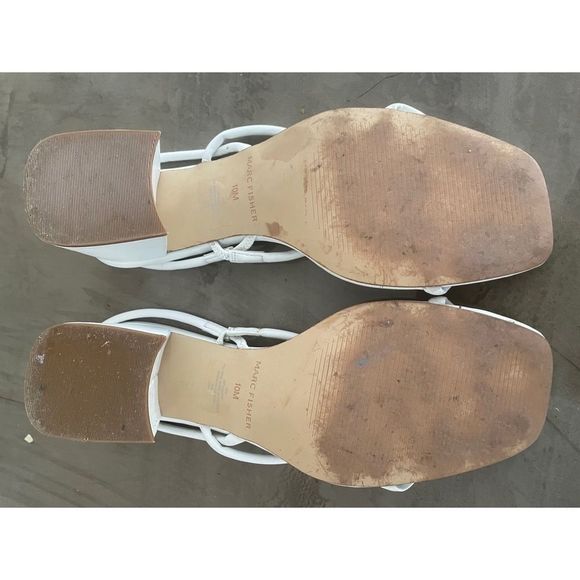 Marc Fischer White Strappy Block Heel - Picture 5 of 6